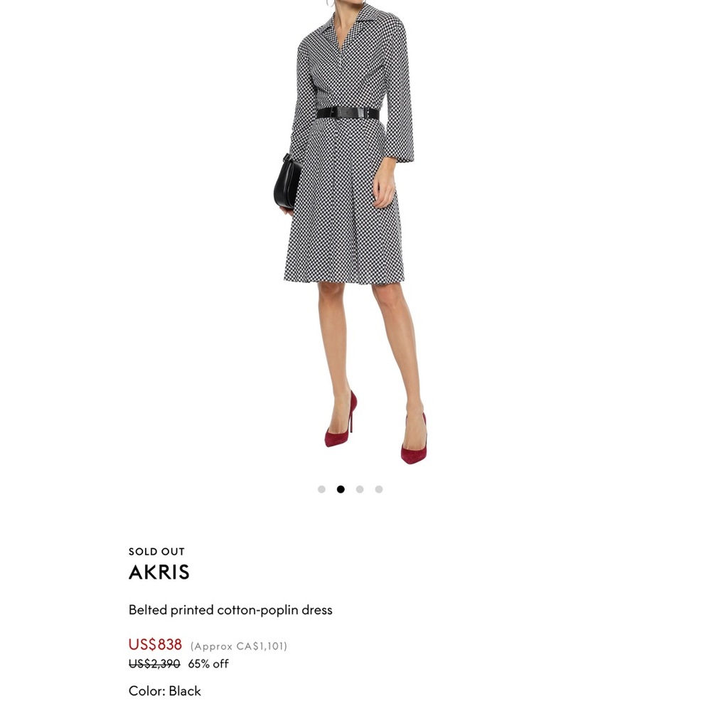 AKRIS belted poplin dress